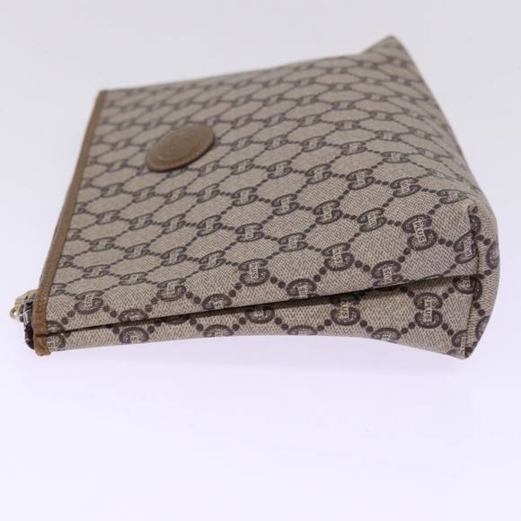 GUCCI GG Plus Supreme Clutch Bag PVC Beige Auth 78609 - Picture 4 of 16